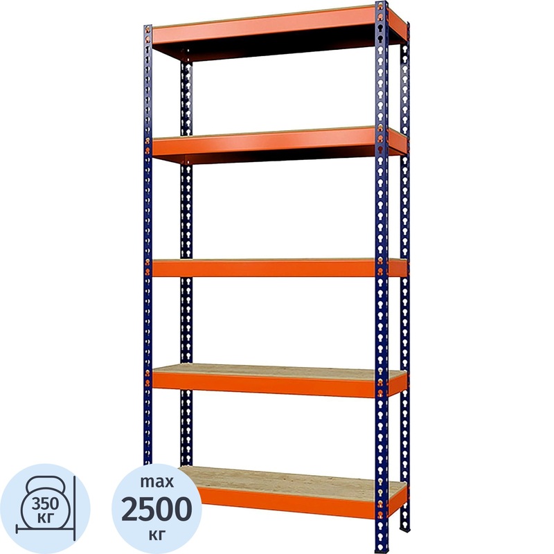 Изображение товара Стеллаж металлический ГТС Профи 5 полок 1240x500х2500 мм