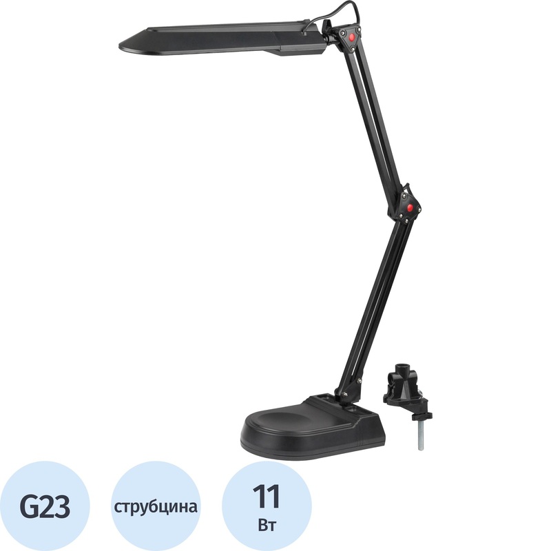 Изображение товара Уценка. Светильник настольный Эра NL-202-G23-11W-BK черный (C0041459)