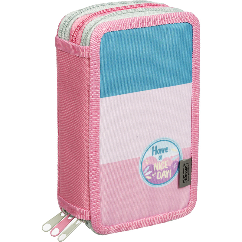 Изображение товара Пенал трехсекционный Комус Класс Casual для девочек ребрендинг розовый и голубой