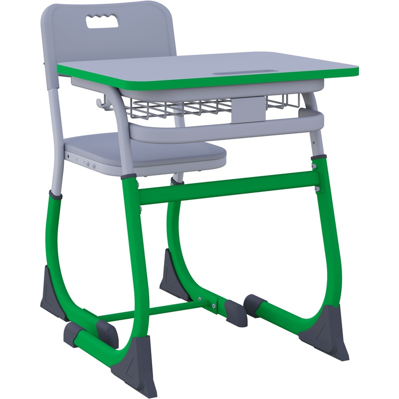 Изображение товара Комплект детский одноместный Smarty парта со стулом регулировочные серый зелёный Рост 5-7