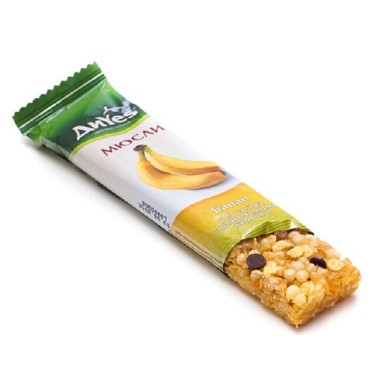 Изображение товара Батончик мюсли DiYes банан с шоколадом 25 г