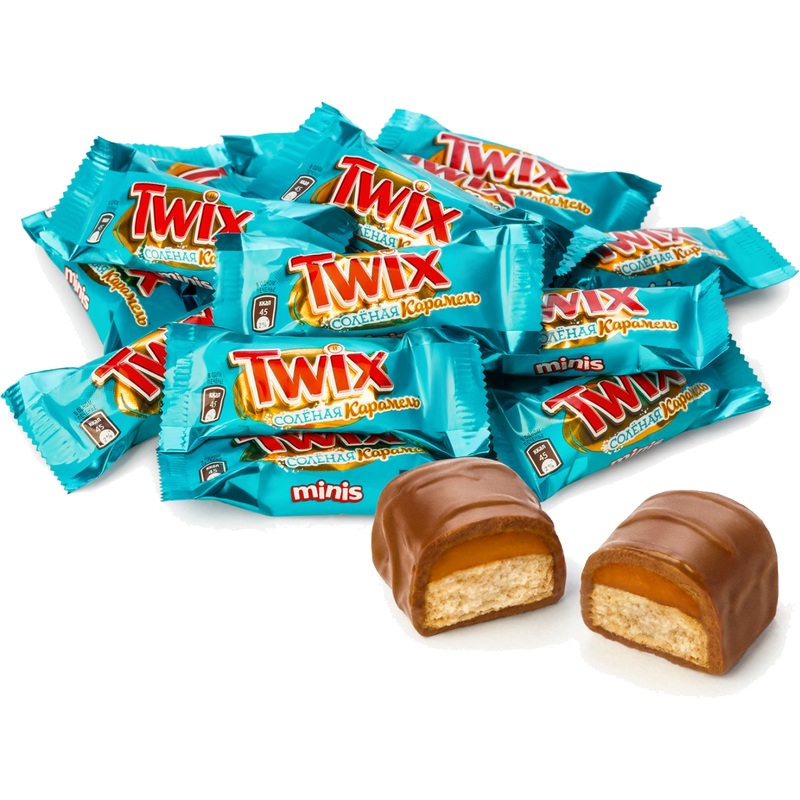 Изображение товара Шоколадные батончики Twix minis солёная карамель с печеньем 2.7 кг