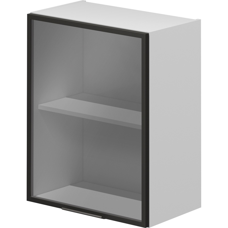 Изображение товара Кухонный навесной шкаф с стеклом серым 60 см VOK W1DS_72_60