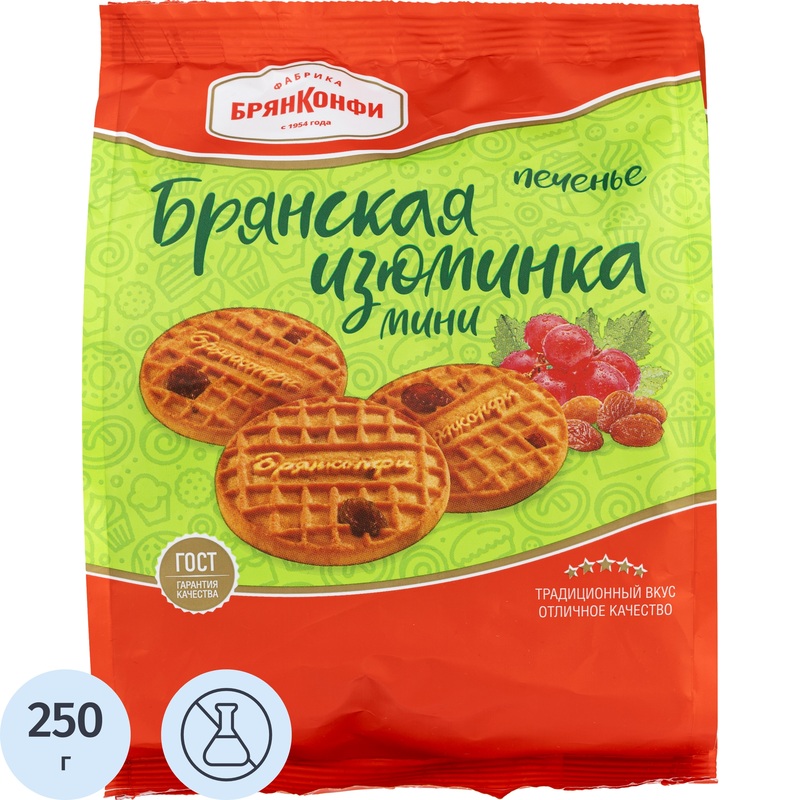 Изображение товара Печенье сахарное Брянконфи Брянская изюминка мини 250 г Россия