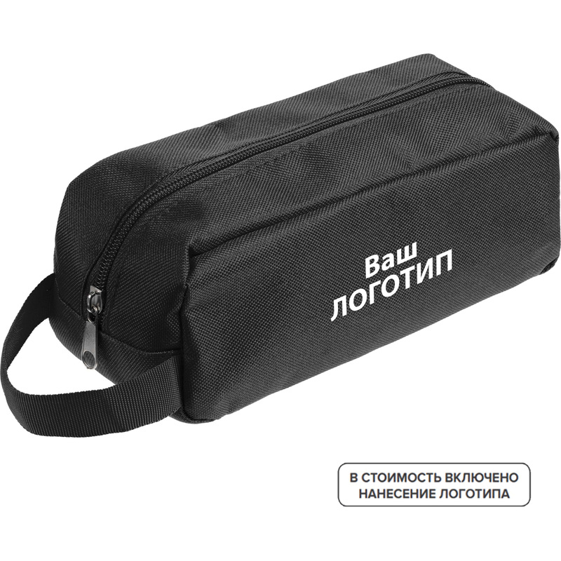 Изображение товара Косметичка Anytime из полиэстера черная с нанесением логотипа 20x9x9 см