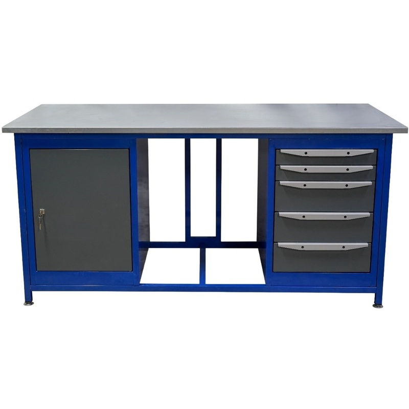 Изображение товара Верстак КМК Work 75 WК1500 Т0-Т5 (синий/серый, 1508х755х872 мм)