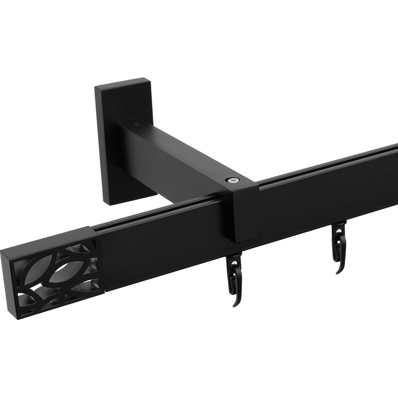 Изображение товара Карниз для штор однорядный Хай Тек Твист чёрный (340 см)