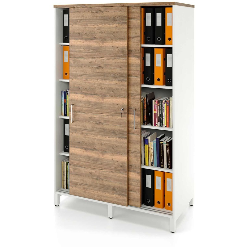 Изображение товара Стеллаж для документов Zamm Формат 11451 дуб галифакс олово/белый 1200х414х1905 мм