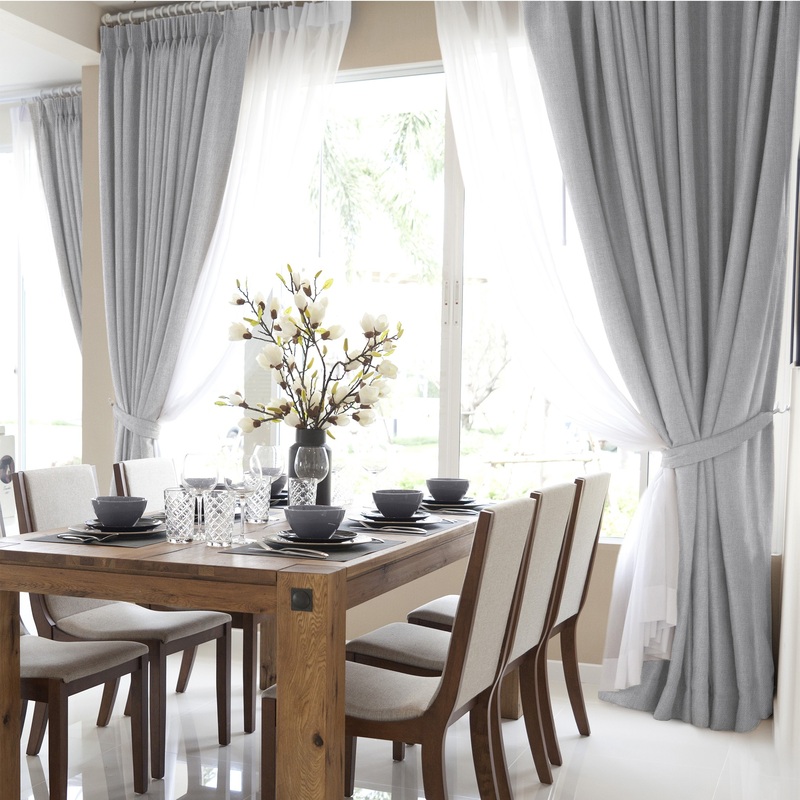 Изображение товара Штора Волшебная ночь Рогожка 200x270 см светло-серая натуральная фактура