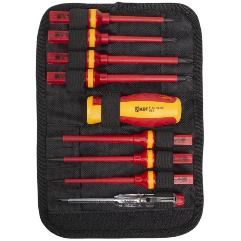 Изображение товара Отвёртка КВТ НИО-4408 с набором бит диэлектрическая (9 предметов)