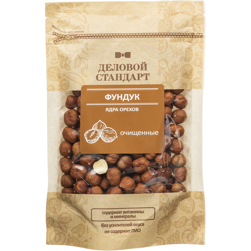 Изображение товара Фундук очищенный Деловой Стандарт 200 г - полезная закуска