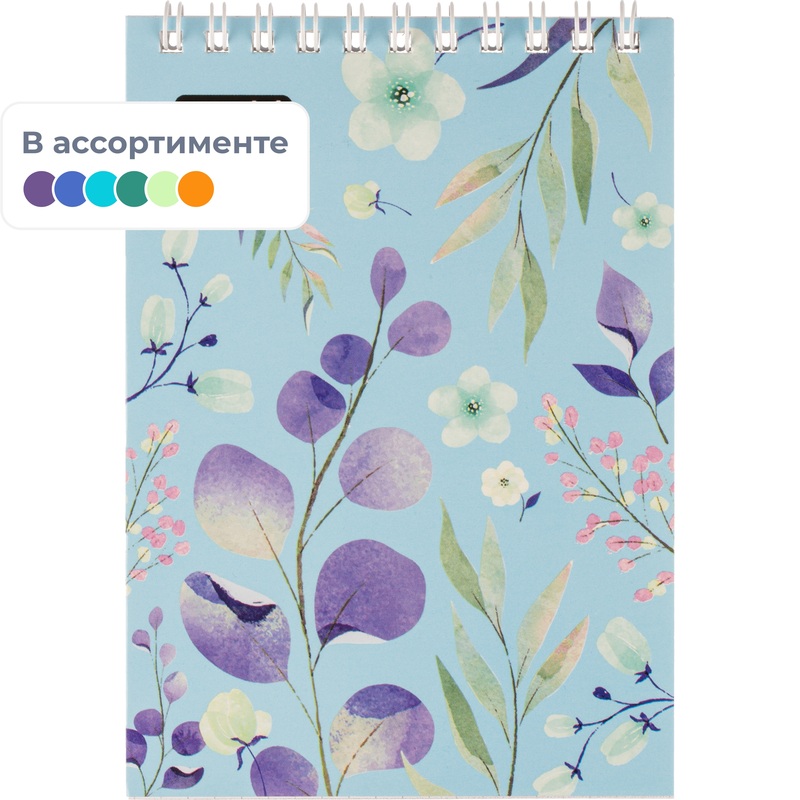 Изображение товара Блокнот Цветы А6 40 листов в клетку на спирали от Attache