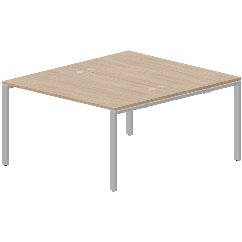 Изображение товара Стол письменный Strike STN2TG148OWAL для двух рабочих мест дуб светлый 1380х780 мм