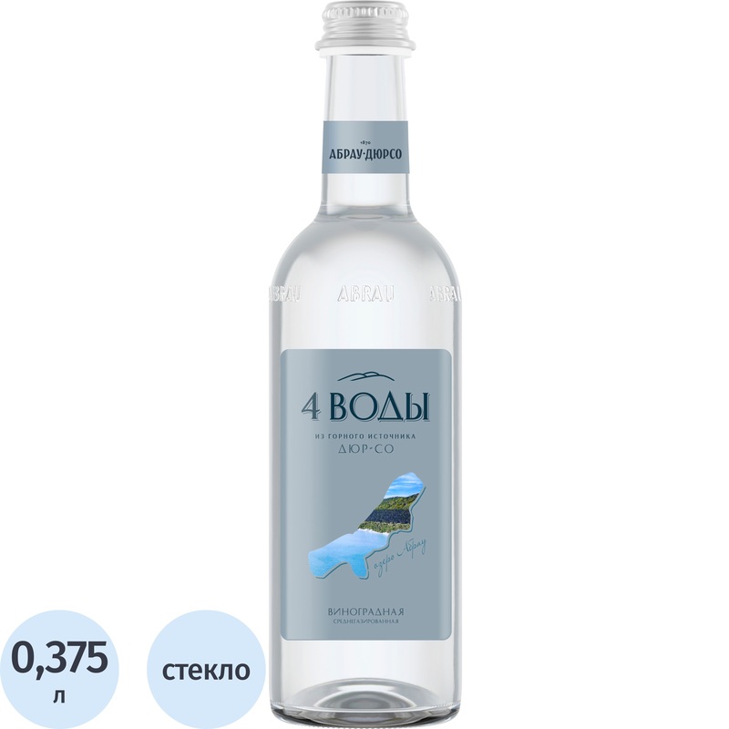 Изображение товара Газированная вода со вкусом винограда 0.375 л 4 Воды натуральная и освежающая