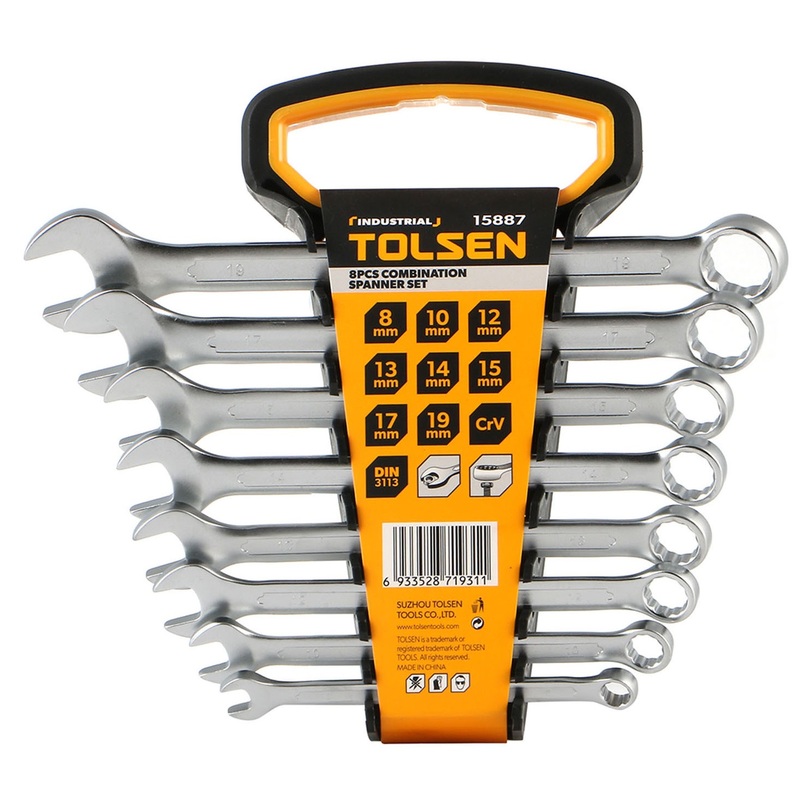 Изображение товара Набор ключей комбинированных Tolsen 8-19 мм 8 предметов (TT15887)
