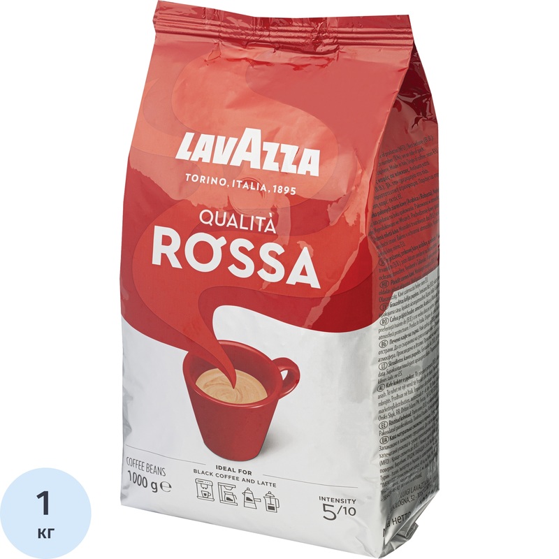 Изображение товара Кофе в зёрнах Lavazza Rossa 1 кг для эспрессо и кофемашин