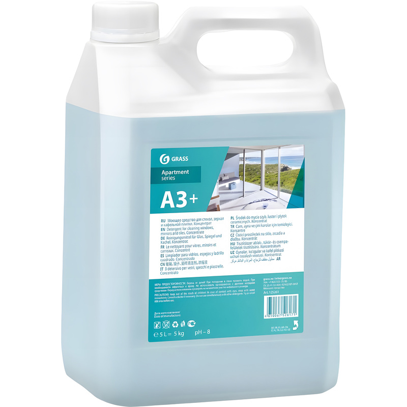 Изображение товара Средство для мытья стекол и зеркал Grass Apartment series А3+ 5 л концентрат