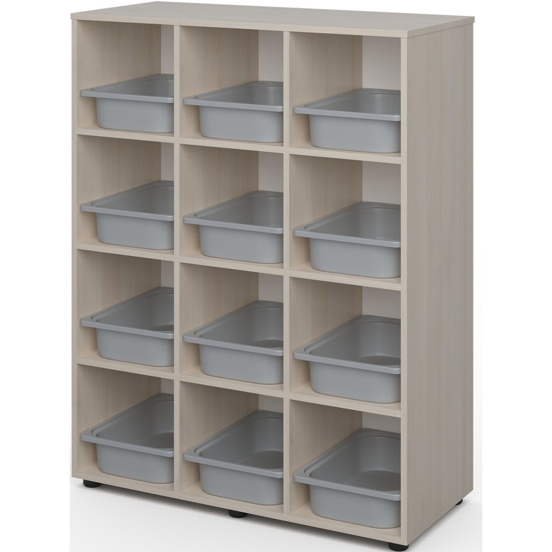 Изображение товара Стеллаж 12 ячеек с ящиками (дуб шамони, 983х431х1267 мм)