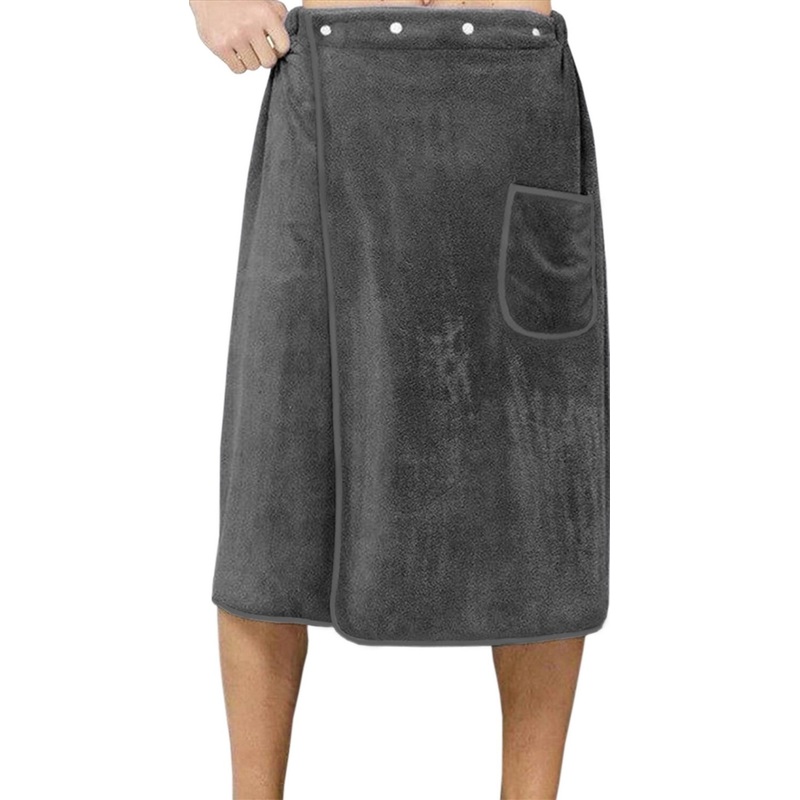 Изображение товара Килт для бани и сауны мужской Bravo на липучке микрофибра 80х150 см серый