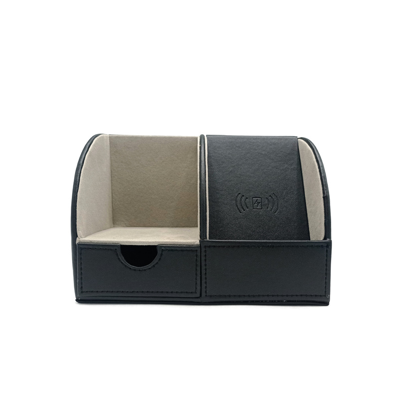 Изображение товара Подставка-органайзер Forma с беспроводной зарядкой 2 отделения черная