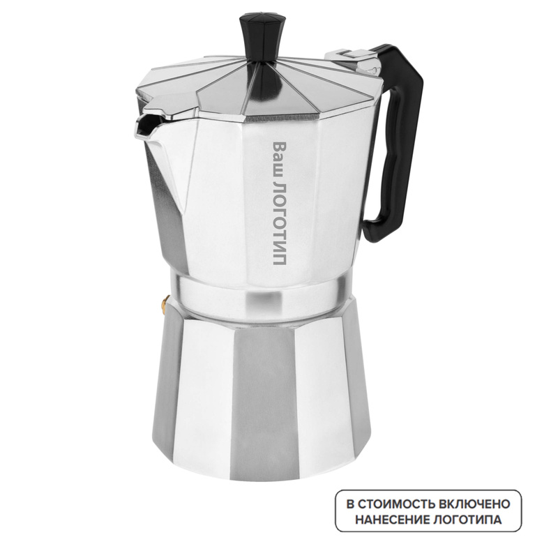 Изображение товара Гейзерная кофеварка Rimini 240 мл с гравировкой и корпоративной упаковкой