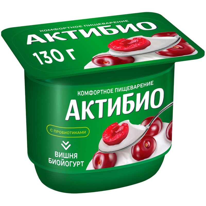 Изображение товара Йогурт АктиБио с вишней 2.9% 130 г - здоровый перекус