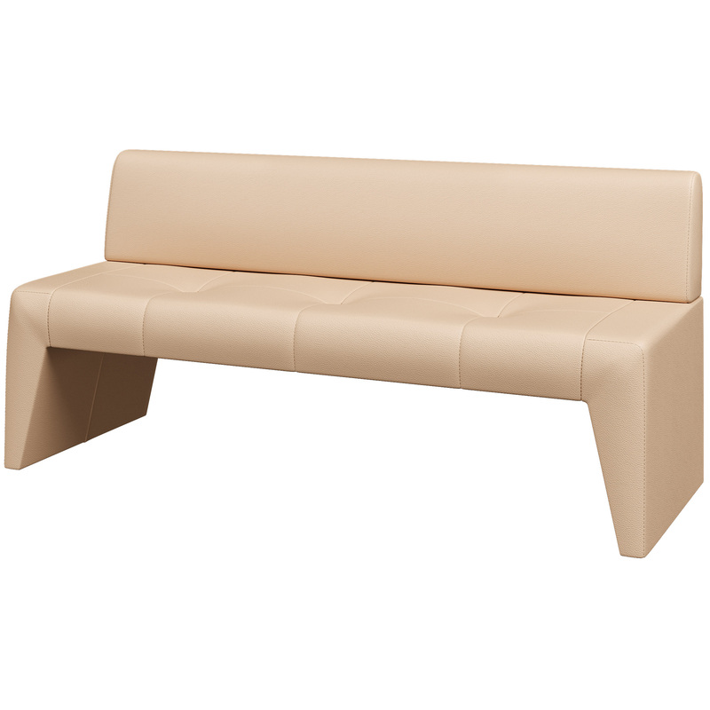 Изображение товара Модуль прямой трехместный диван Kit светло-бежевый искусственная кожа