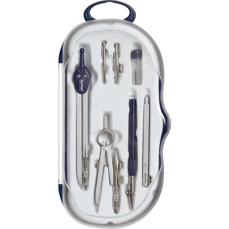 Изображение товара Готовальня Attache S18007 чертежный набор с циркулем и пеналом металлический