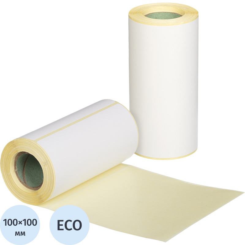 Изображение товара Термоэтикетки 100х100 мм ЭКО для мобильных принтеров 100 штук