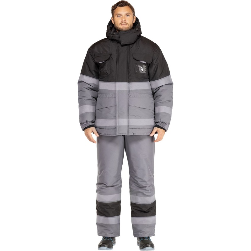 Изображение товара Зимний рабочий костюм з50-КПК серый/черный мужской профессиональная спецодежда Изображение товара Зимний рабочий костюм з50-КПК серый/черный мужской профессиональная спецодежда