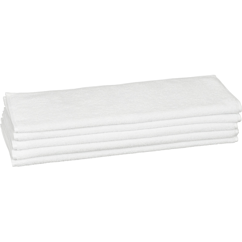 Изображение товара Махровое полотенце Luscan 50x90 см 450 г/кв.м белое 5 штук в упаковке