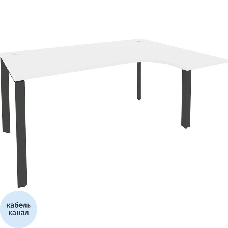 Изображение товара Эргономичный рабочий стол ONIX-П O.MP-SA-4R правый белый бриллиант