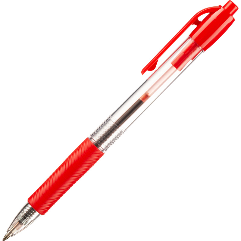 Изображение товара Ручка шариковая автоматическая Deli Every красная (толщина линии 0.3 мм)