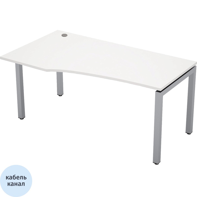 Изображение товара Стол эргономичный Avance 6М.520 левый (белый/алюминий матовый, 1600х900х750 мм)