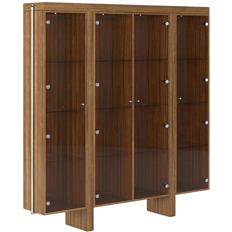 Изображение товара Стильный шкаф для документов Dao DA2223 со стеклом орех африканский 2200x400x2300 мм