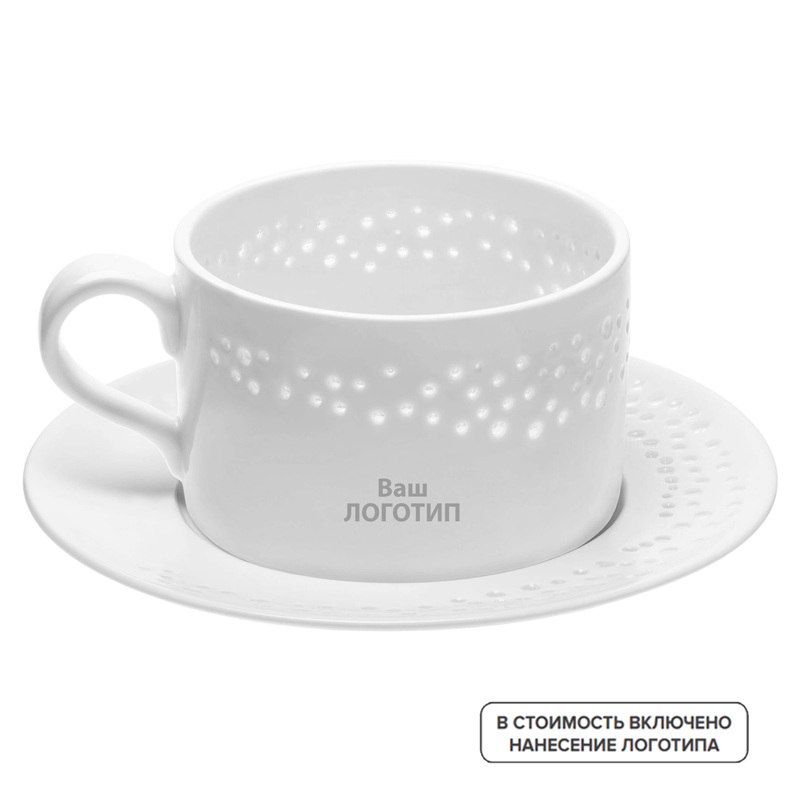 Изображение товара Чайная пара Coralli Luziano 300 мл с индивидуальной печатью на 36 штук