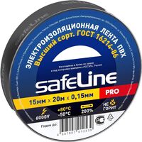Изолента Safeline ПВХ 15 мм x 20 м черная