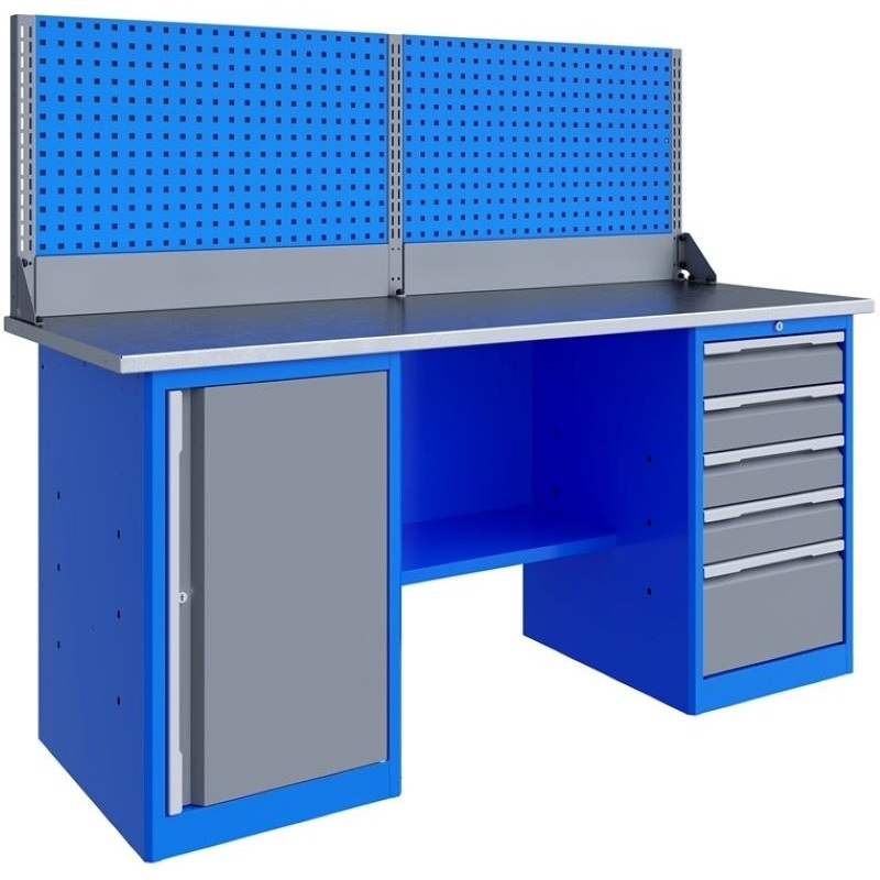 Изображение товара Верстак слесарный Верстакофф TNC 181.57.2-1 синий серый 1796х696х1470 мм