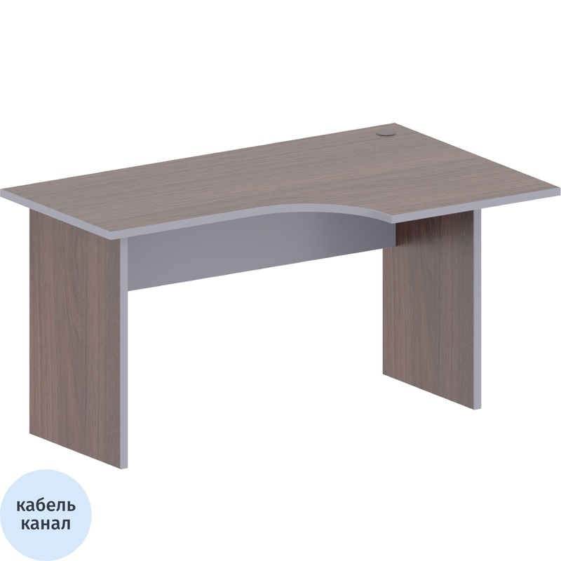 Изображение товара Эргономичный рабочий стол Комус Мебель Easy to Lead 438.009 правый серый дуб