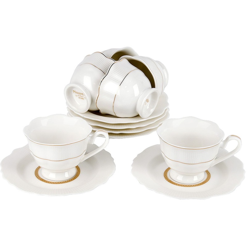 Изображение товара Набор кофейный Nouvelle Home White chic на 6 персон фарфор (12 предметов)