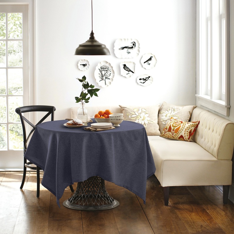 Изображение товара Скатерть на стол прямоугольная Волшебная Ночь 165x200 см полиэстер рогожка серо-синяя