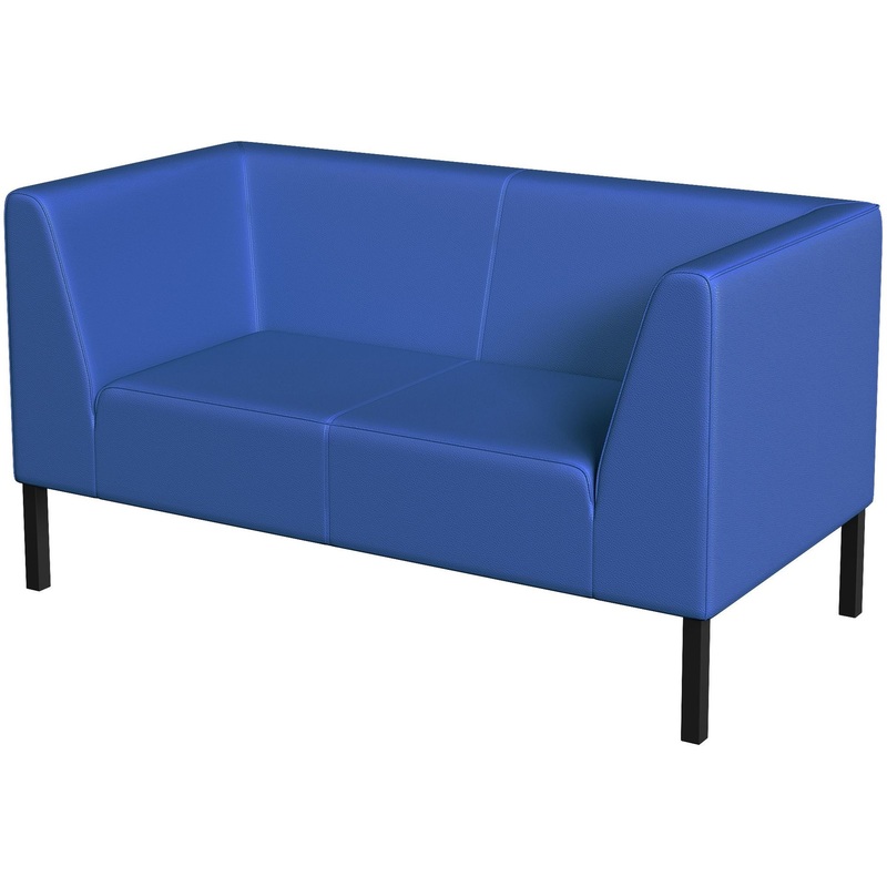 Изображение товара Диван двухместный Bonus синий из искусственной кожи