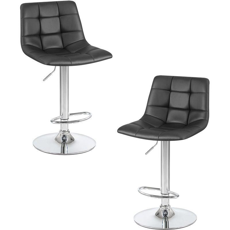 Изображение товара Стул барный LM-5017-N чёрный с хромом, регулировка высоты, комплект 2 шт