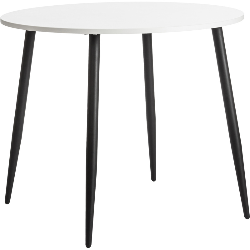 Изображение товара Обеденный круглый стол TetChair Uranus 900x900 мм белый чёрный стильный мебель для кухни