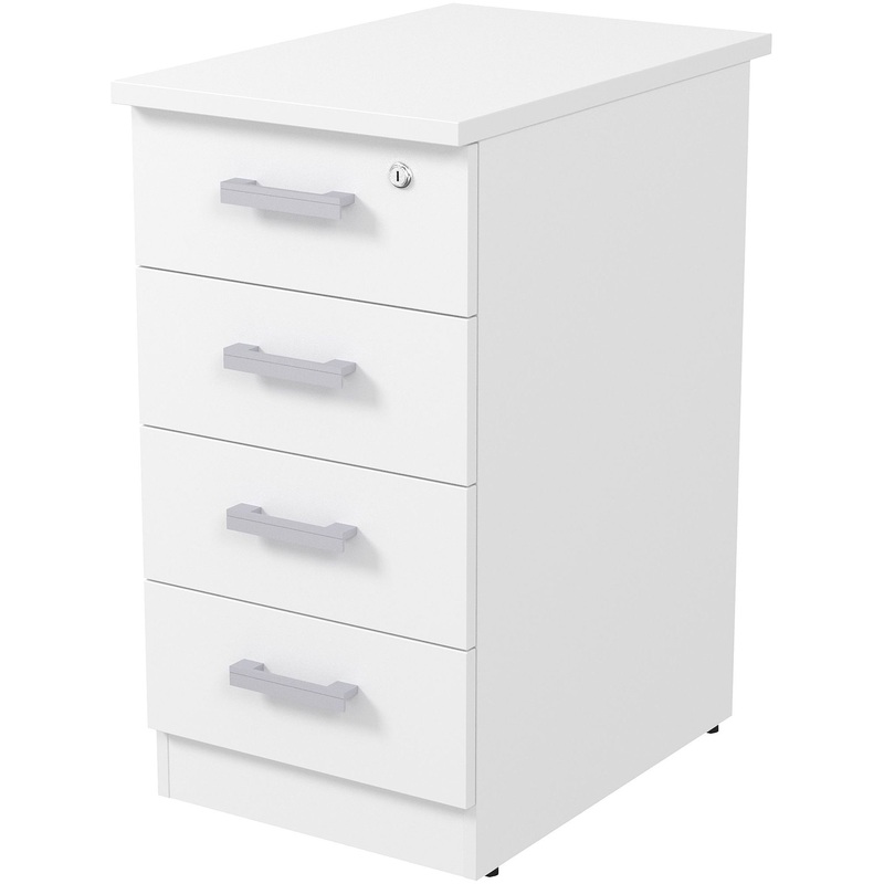 Изображение товара Уценка Тумба приставная 2ТЗ.002.3 с замком белый 394х600х750 мм 4 ящика