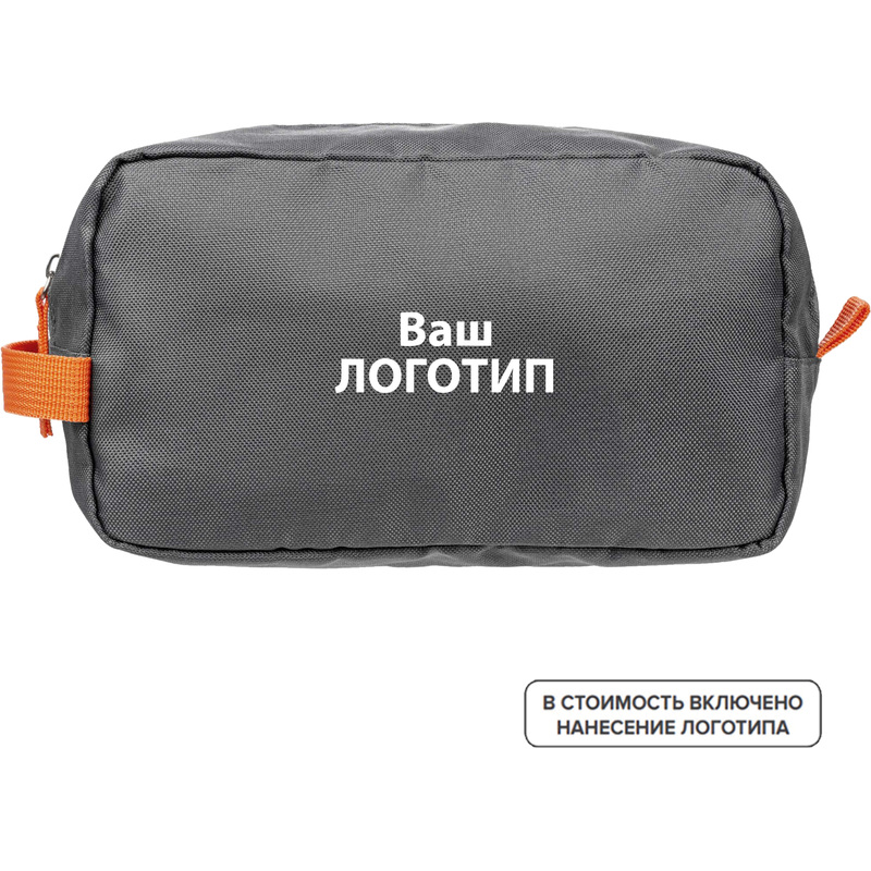 Изображение товара Несессер Sensa из полиэстера с логотипом серый/оранжевый