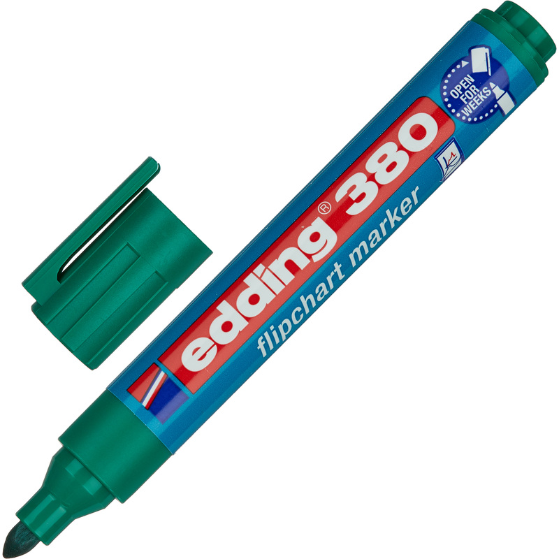 Изображение товара Маркер для бумаги для флипчартов Edding E-380/4 зеленый (толщина линии 2.2 мм) круглый наконечник