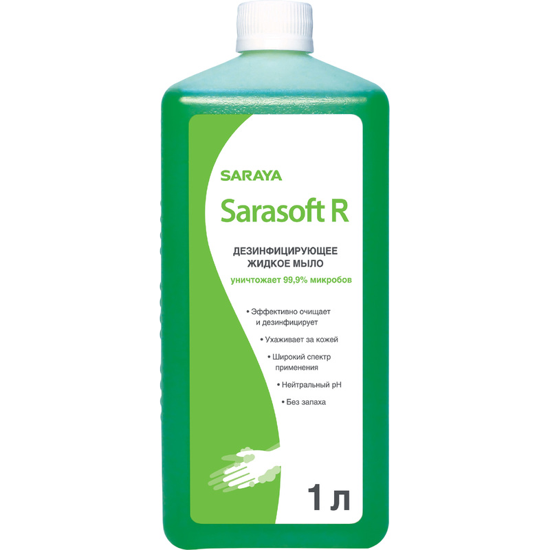 Изображение товара Жидкое дезинфицирующее мыло Sarasoft 1 л для рук и кожи