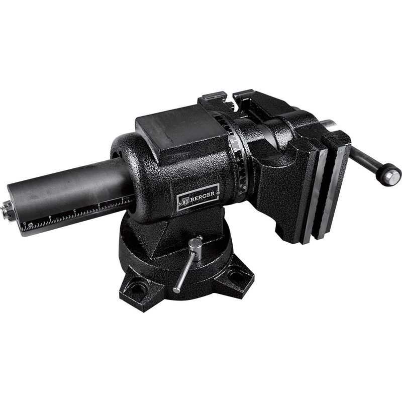 Изображение товара Тиски слесарные чугунные Berger BG1340 поворотные с наковальней 125 мм