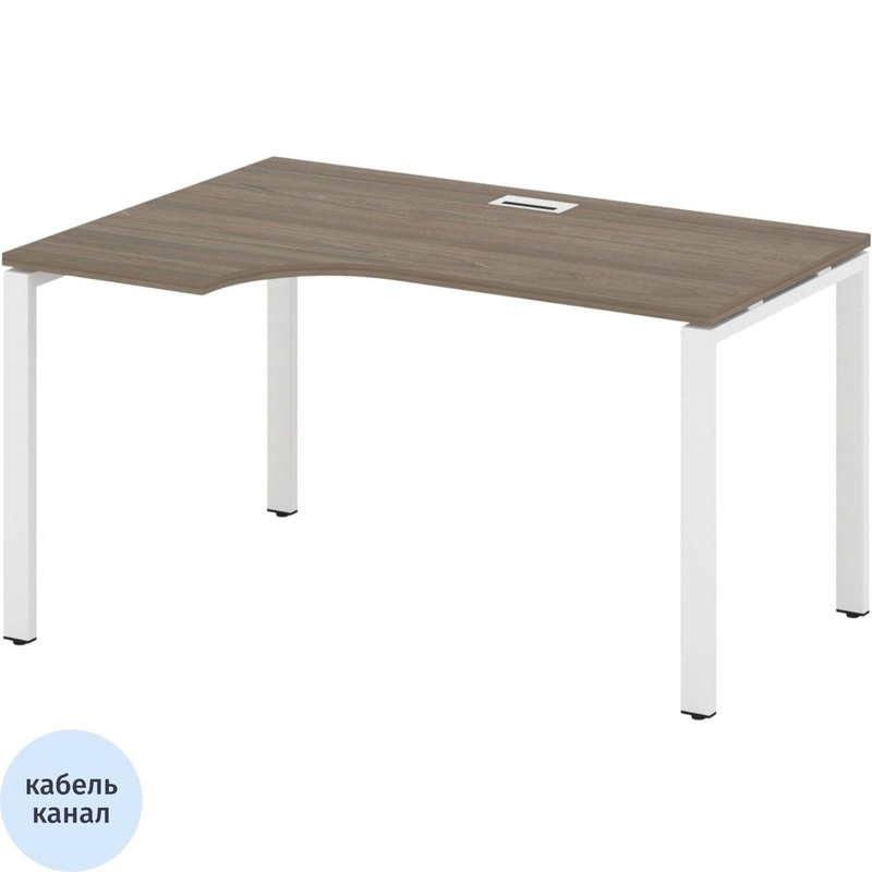 Изображение товара Эргономичный левый письменный стол SN-6P.SPA-021(L) вяз благородный белый 1380х800х750 мм